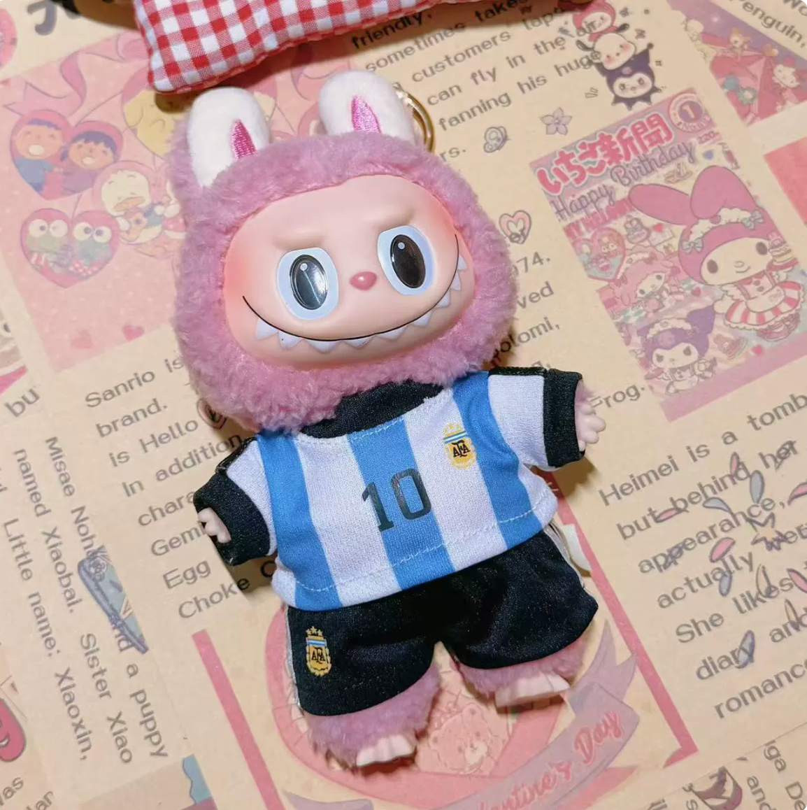 Labubu Mini Sports Jersey Outfit | Cute Doll Clothes Set (Basketball / Soccer Styles)