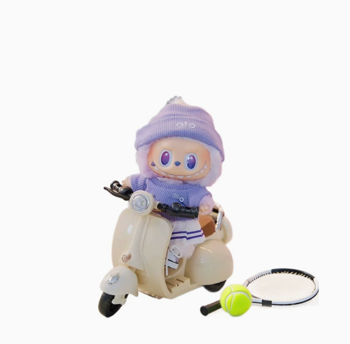 Labubu Cozy Outfit Set | Cute Knit Sweater Doll Clothes (Beanie + Skirt + Shoes)